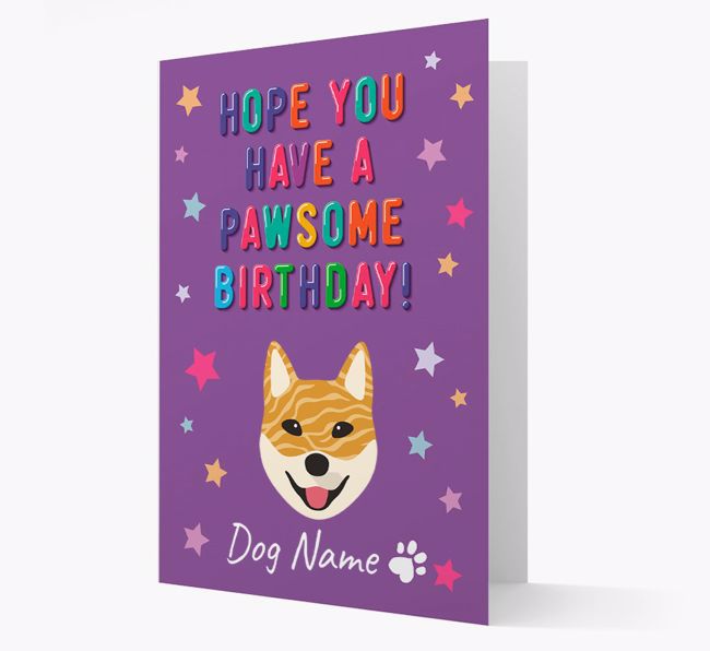 Personalised Card 'Hope You Have A Pawesome Birthday' with {breedCommonName} Icon